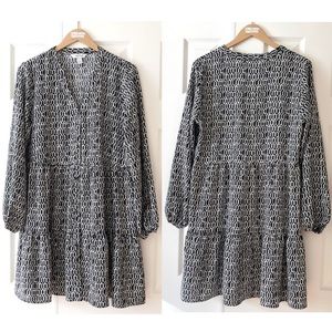 Nine West V-neck Button Front Dress